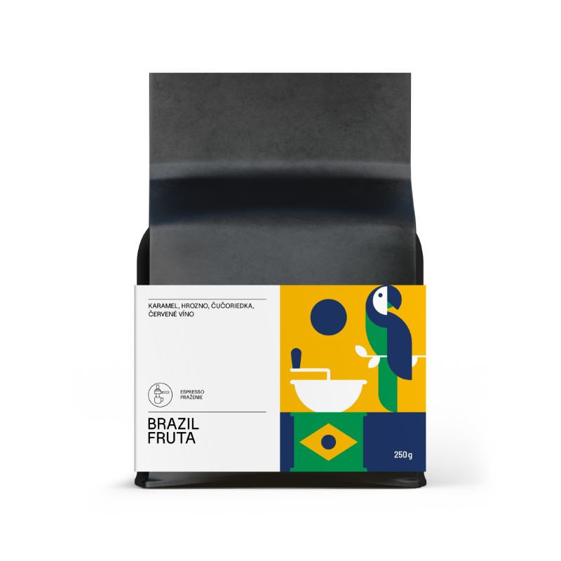 Pražená zrnková káva - Brazília Fruta 100% arabica