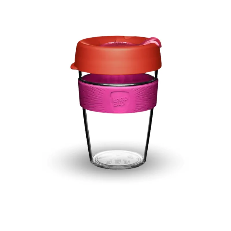KeepCup Clear - cestovný hrnček na kávu 340ml_červený
