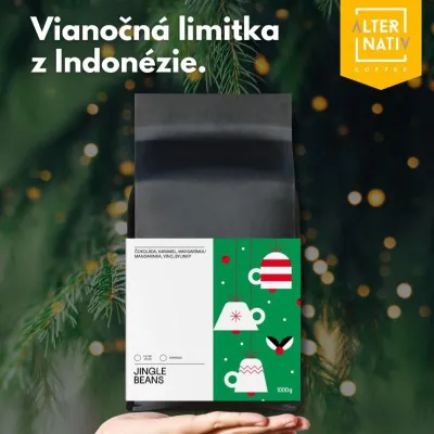 Jingle Beans – vianočná výberová káva na espresso 1 kg, indonézska zrnková káva 100 % arabika Sumatra od AV Coffee