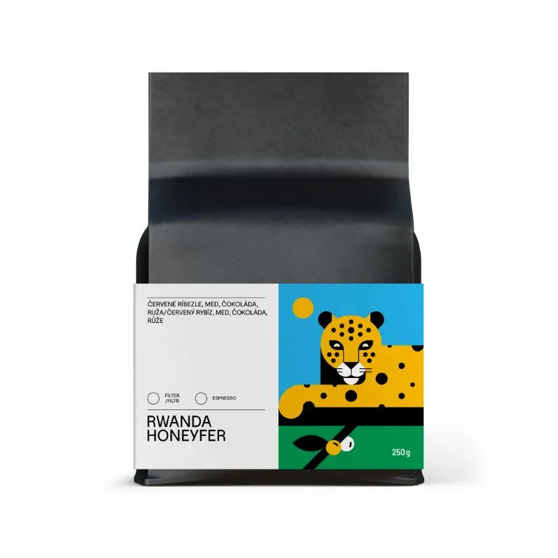 Rwanda Honeyfer 250 g – výberová zrnková káva z Rwandy, honey spracovanie, čerstvo pražená káva na espresso aj filter.