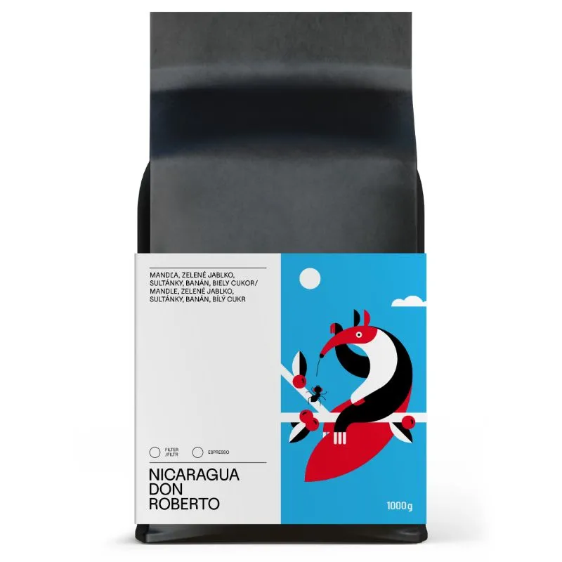 Zrnková káva Nicaragua Don Roberto 1 kg – veľké balenie výberovej kávy z farmy Finca El Bosque