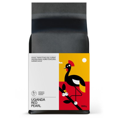 Uganda Red Pearl zrnková káva 1 kg – výberová káva na espresso, natural spracovanie, kakao, tmavá čokoláda, sušené ovocie