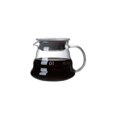 Sklenený server na V60 s vekom 360 ml