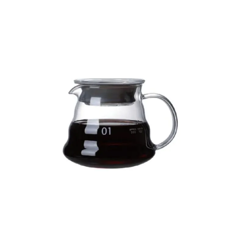 Sklenený server na V60 s vekom 360 ml