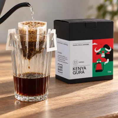 Káva Kenya Gura v dripbagoch – balenie 5 ks