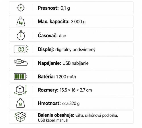 parametre k nabijatelnej vahe